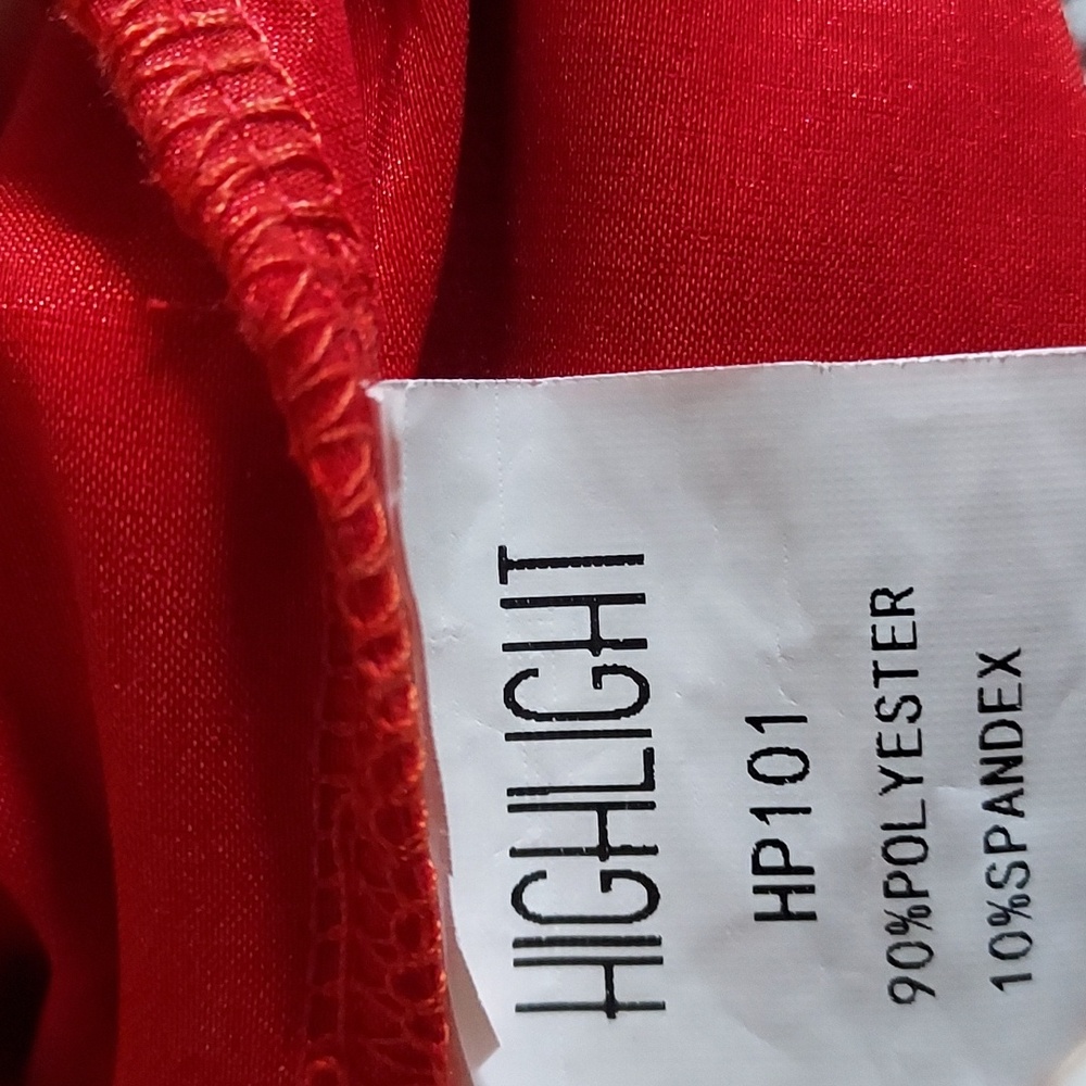 Love Highlight Dressy High Waist Red Ruffle Edge Pants With Elastic Waist Sz-3XL - Picture 6 of 6